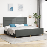 vidaXL Mörkgrå tyg sängram 200x200 cm