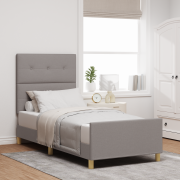 vidaXL Sängram Taupe 100x200 cm Tyg