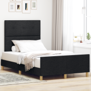 vidaXL Sängram Svart 120x190 cm Tyg
