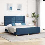 vidaXL Sängram Blå 180x200 cm Tyg