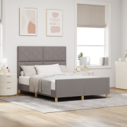 vidaXL Sängram i taupe 140x190 cm i tyg