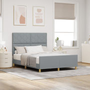 vidaXL Sängram Ljusgrå 160x200 cm Tyg