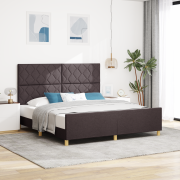 vidaXL Sängram Mörkbrun 180x200 cm Tyg
