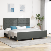 vidaXL Sängram Grå 200x200 cm Tyg
