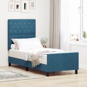 vidaXL Sängram Mörkblå 80x200 cm Sammet