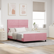 vidaXL Sängram Rosa 160x200 cm Sammet