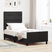 vidaXL Sängram Svart 90x190 cm Sammet