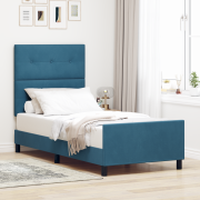 vidaXL Sängram Mörkblå 90x200 cm Sammet