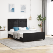 vidaXL Sängram Svart 140x190 cm Sammet