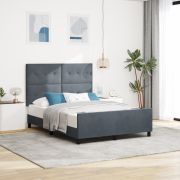 vidaXL Sängram Mörkgrå 140x200 cm Sammet
