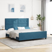 vidaXL Sängram Mörkblå 180x200 cm Sammet