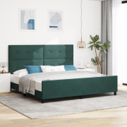 vidaXL Sängram Mörkgrön 200x200 cm Sammet
