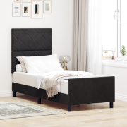 vidaXL Sängram Svart 80x200 cm Sammet