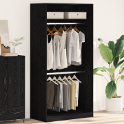 vidaXL Svart Ek Garderob - 100x50x200 cm