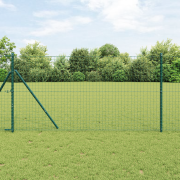 vidaXL Stängselposter 26 st Grön Ø32 mm 150 cm Galvaniserat Stål