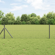 vidaXL Staketstolpar 52 st Grå Ø32 mm 80 cm Galvaniserat Stål