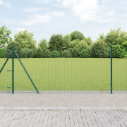 vidaXL Staketpinnar med basplattor 26 st Ø32mm 110cm Galvaniserad stål