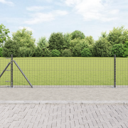 vidaXL Staketstolpar med basplattor 26 st Ø32mm 50cm Galvaniserad stål