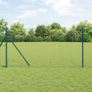 vidaXL Euro Fence med 13 stolpar 1x25 m Galvaniserat stål Grön