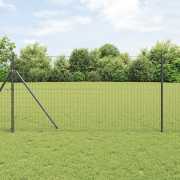 vidaXL Euro Stängsel med 7 Poster 1.4x10 m Galvaniserat Stål Grå