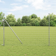 vidaXL Euro Staket med 7 Stång 1,5x10 m Galvaniserat Stål