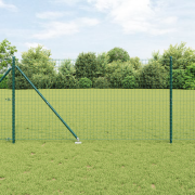 vidaXL Euro Staket med 7 Spikposter 1.2x10 m Galvaniserat Stål Grön
