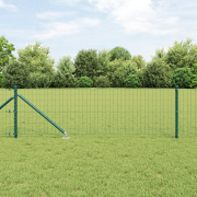 vidaXL Euro Staket med 7 Spikposter 0.6x10 m Galvaniserat Stål Grön