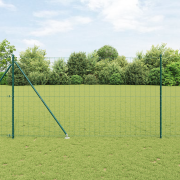 vidaXL Euro Staket med 7 spikposter 1.6x10 m galvaniserat stål grön
