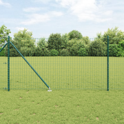 vidaXL Euro Fence med 13 spikposter 1.2x25m galvaniserat stål grön