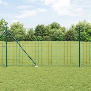 vidaXL Euro Fence med 13 spikpinnar 1,2x25 m galvaniserat stål grön