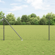 vidaXL Euro Stängsel med 7 Pikposter 1,2x10 m Galvaniserat Stål Grå