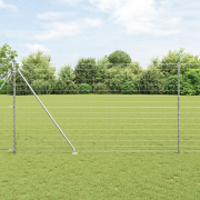 vidaXL Euro Staket med 7 Spikposter 1.6x10 m Galvaniserat Stål