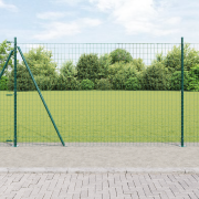 vidaXL Euro Stängsel med 7 flangade stolpar 1.5x10 m Galvaniserat Stål