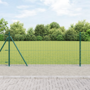 vidaXL Euro Fence med 13 flangade inlägg 1x25 m galvaniserat stål