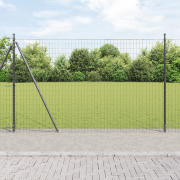 vidaXL Eurostaket med 7 flangerade inlägg 1,5x10 m galvaniserat stål