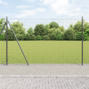 vidaXL Euro Fence med 7 flänsade stolpar 1.6x10 m galvaniserat stål
