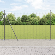 vidaXL Euro Stängsel med 7 Flanged Posts 1.4x10 m Galvaniserat Stål