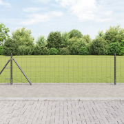 vidaXL Eurostängsel med 13 Flangerade stolpar 0.6x50 m Galvaniserat st...