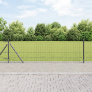 vidaXL Euro Stängsel med 13 Flänkade Stolpar 0.6x25 m Galvaniserat Stå...