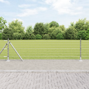 vidaXL Euro Staket med 7 Flänsade Stolpar 0.6x10 m Galvaniserat Stål