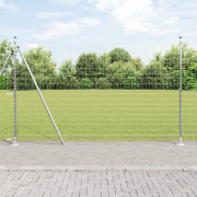 vidaXL Euro Stängsel med 7 Flangerade Stänger 1.5x10 m Galvaniserat St...