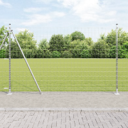 vidaXL Euro Stängsel med 7 Flansade Stänger 1.4x10 m Galvaniserat Stål