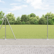 vidaXL Euro Fence med 7 flangerade pelare 1,2x10 m galvaniserat stål