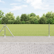 vidaXL Euro Fence med 13 flangerade stolpar 0.6x50 m galvaniserat stål