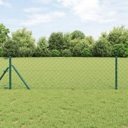 vidaXL Kättingstängsel med 7 Stänger 0.6x10 m Galvaniserat Stål Grön