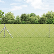 vidaXL Kedjestängsel med 7 Stolpar 0.4x10 m Galvaniserat Stål