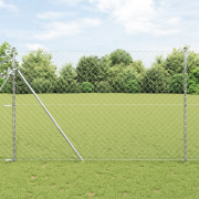 vidaXL Kedjestängsel med 7 stolpar 1,5x10 m Galvaniserat stål