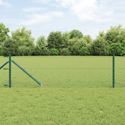 vidaXL Kedjestängsel med 7 spikposter 0.4x10 m Galvaniserat stål