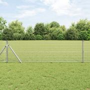 vidaXL Svetset nätstängsel med 13 stolpar 0.6x100 m Galvaniserat stål