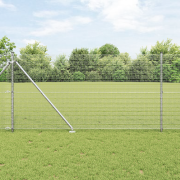 vidaXL svetsade trådstängsel med 7 spikposter 1.4x10 m galvaniserat st...